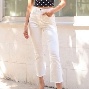 Eden White High Rise Cropped Jeans